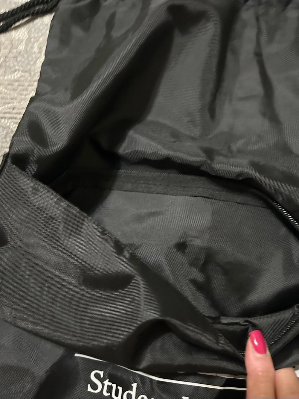 My Carolina Black Drawstring Backpack with Student Member Logo